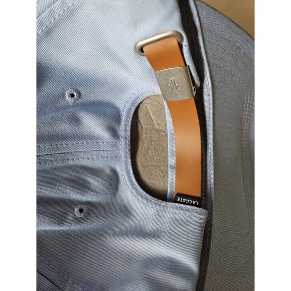 LACOSTE Unisex Contrast Strap And Oversized Crocodile Cotton Cap, Sky Blue - Picture 6 of 7